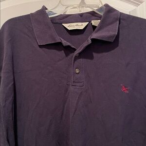 Eddie Bauer Navy Blue Polo Shirt Timeless Comfort 100% Cotton Short Sleeve